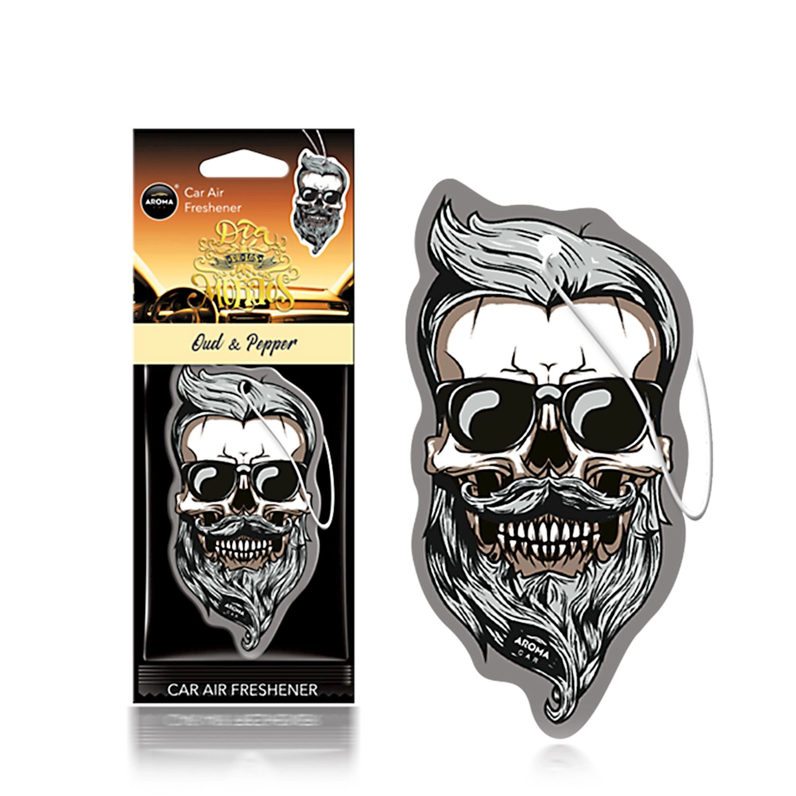 Avtomobil üçün ətirləndirici Aroma Car Dia De Los Muertos Oud & Pepper Skull, asma
