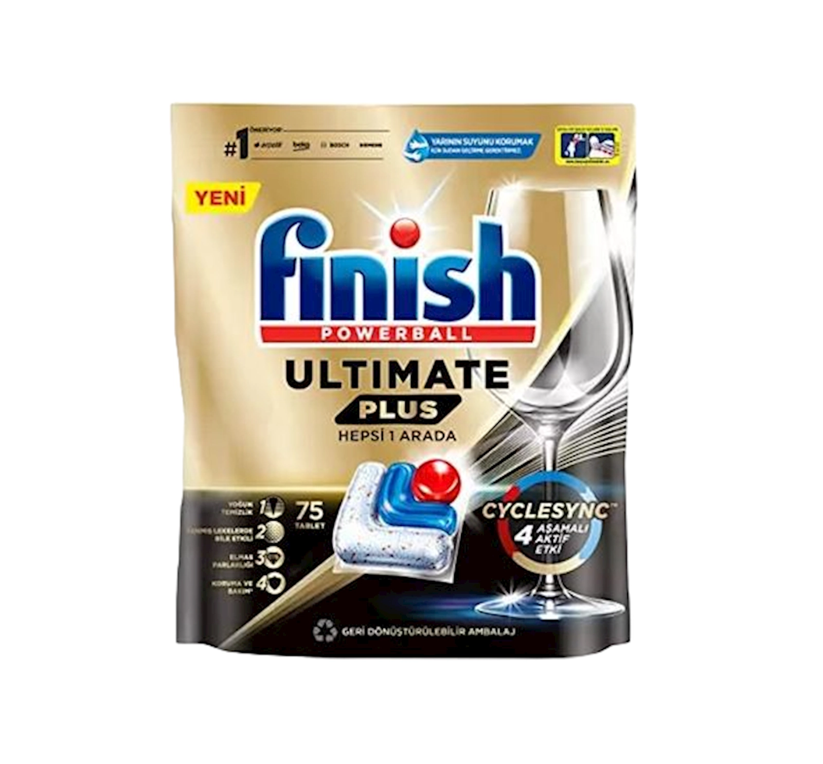 Qabyuyan maşın üçün kapsullar Finish Ultimate Plus, 75 əd