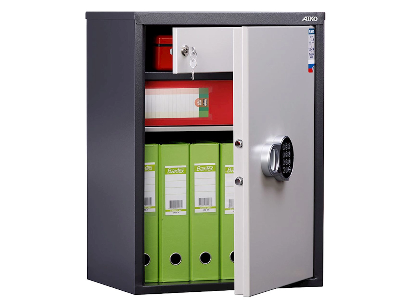 Ofis seyfi Aiko SL-65T-EL, elektron kodlu, qrafit, 630x460x340 mm