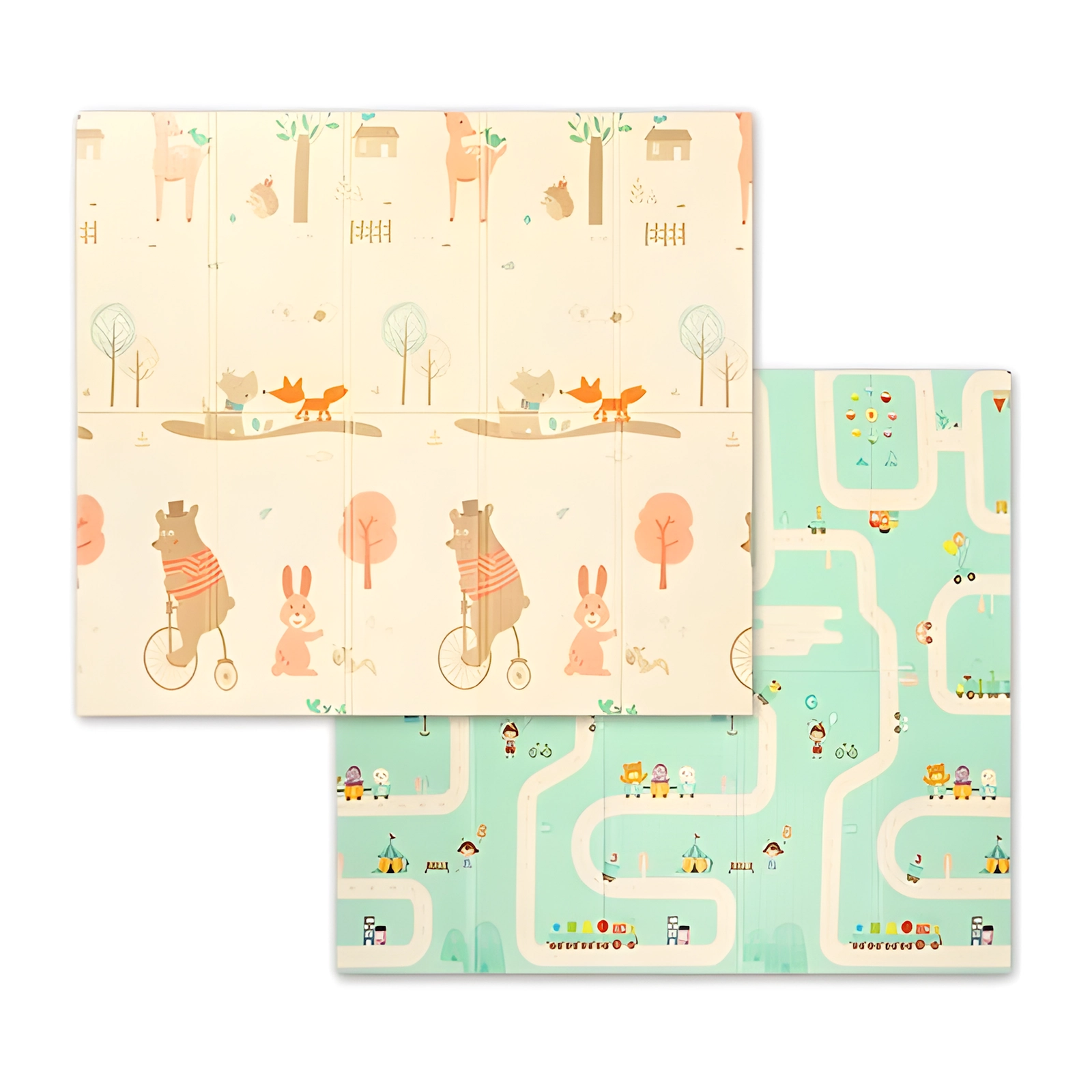 İkitərəfli oyun xalçası Babyono 1480, 180x200 sm, rəngbərəng