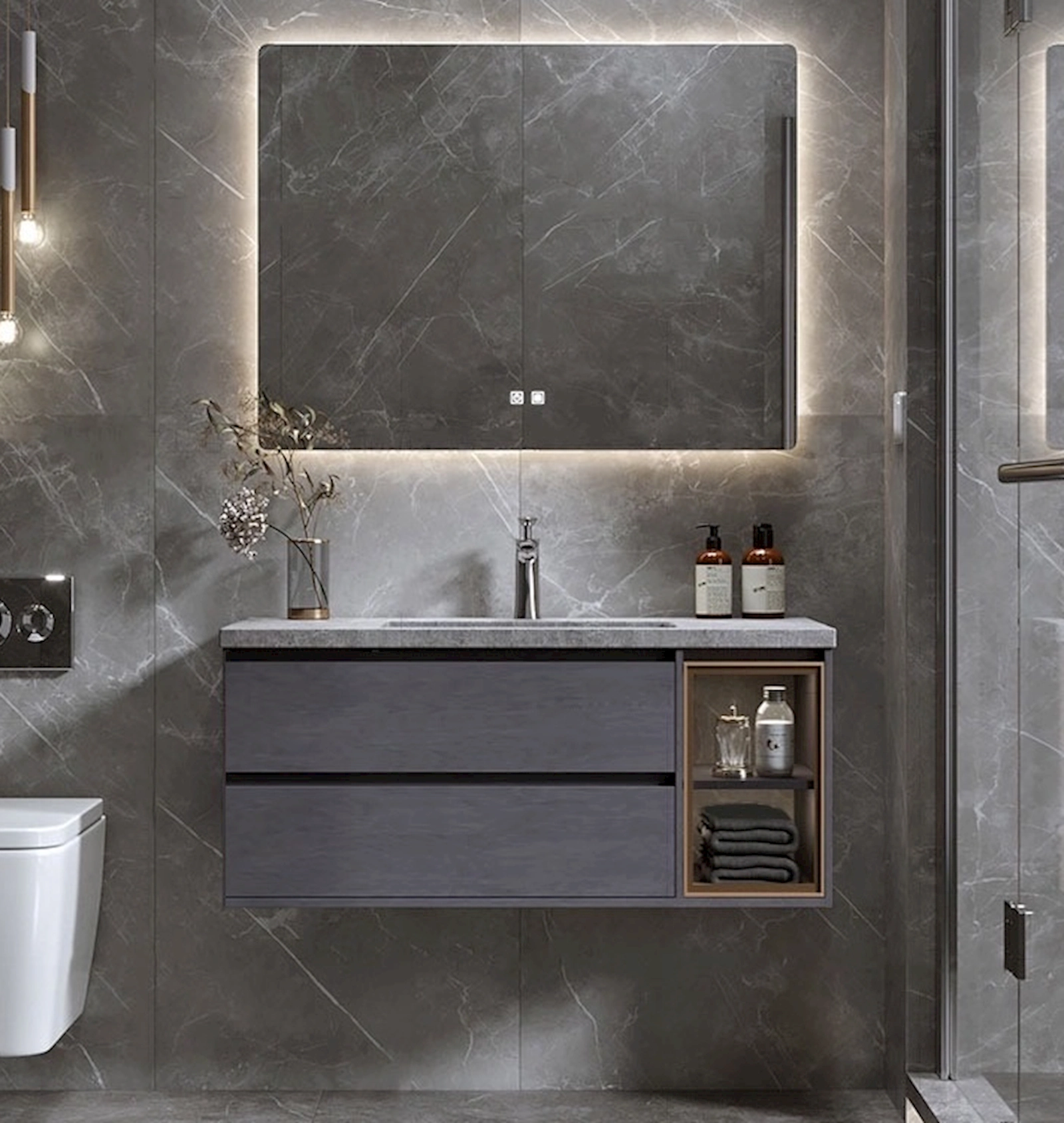 Hamam otağı üçün mebel dəsti 2915, 80x55 sm, boz