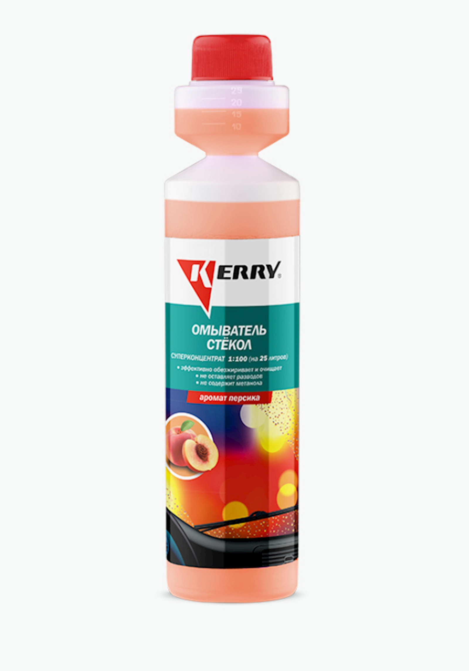 Şüşə təmizləmək üçün vasitə Kerry KR-332, şaftalı ətri ilə, 270 ml