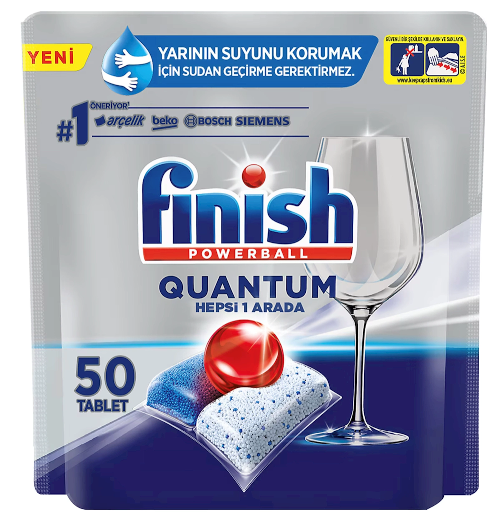 Qabyuyan maşın üçün həblər Finish Quantum 50 əd.