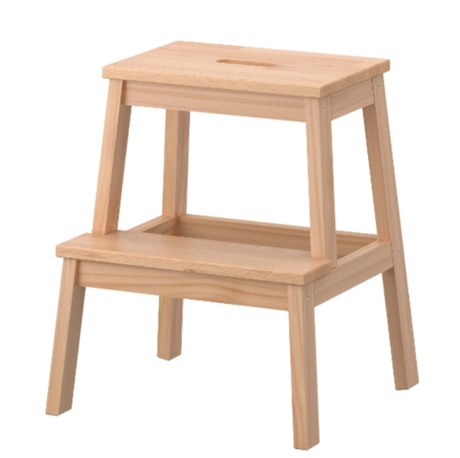 Taburet-pilləkən IKEA Bekvam, fıstıq ağacı, 50x39x43 sm
