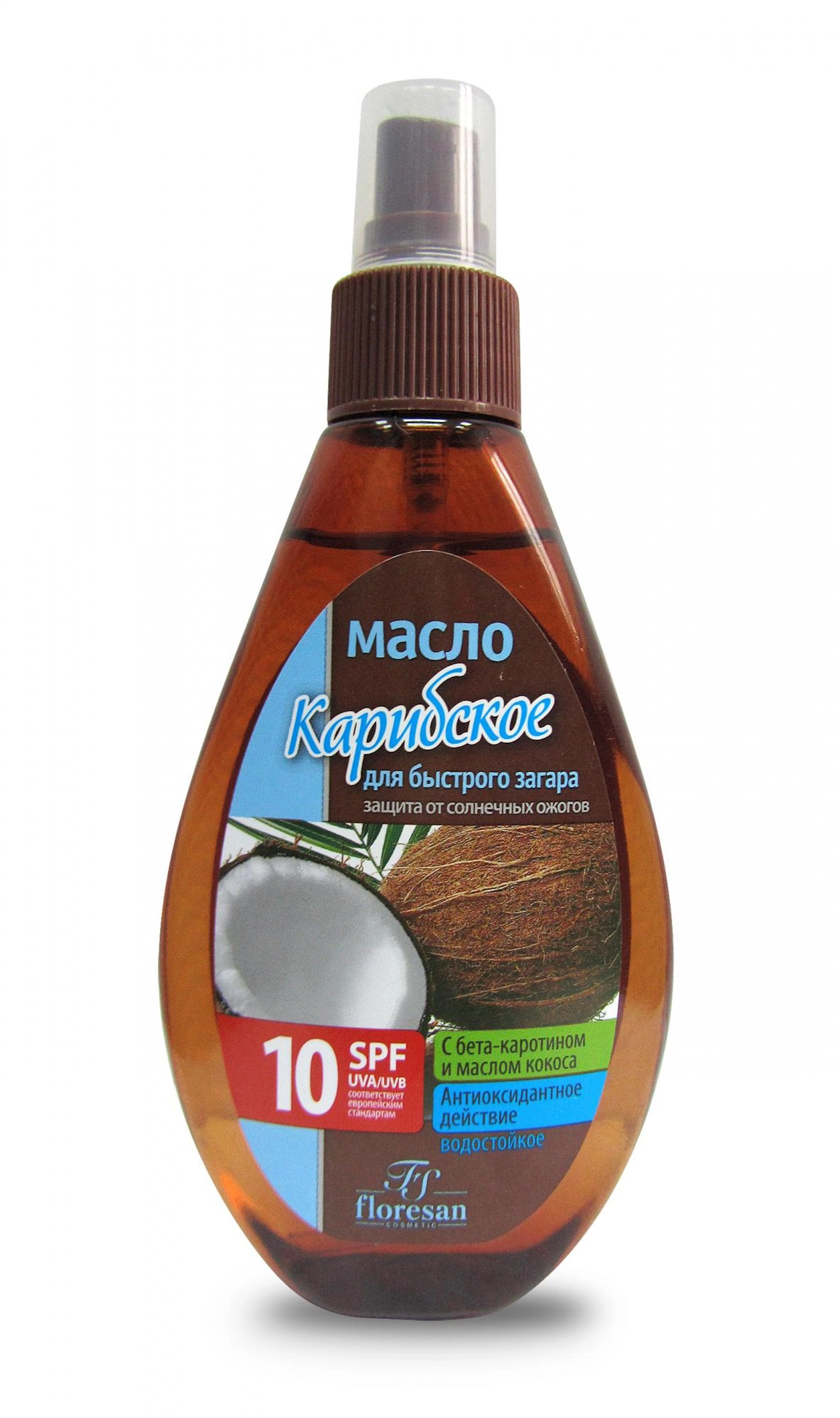 Tez qaralma üçün yağ Floresan Cosmetic Карибское SPF 10 160 ml