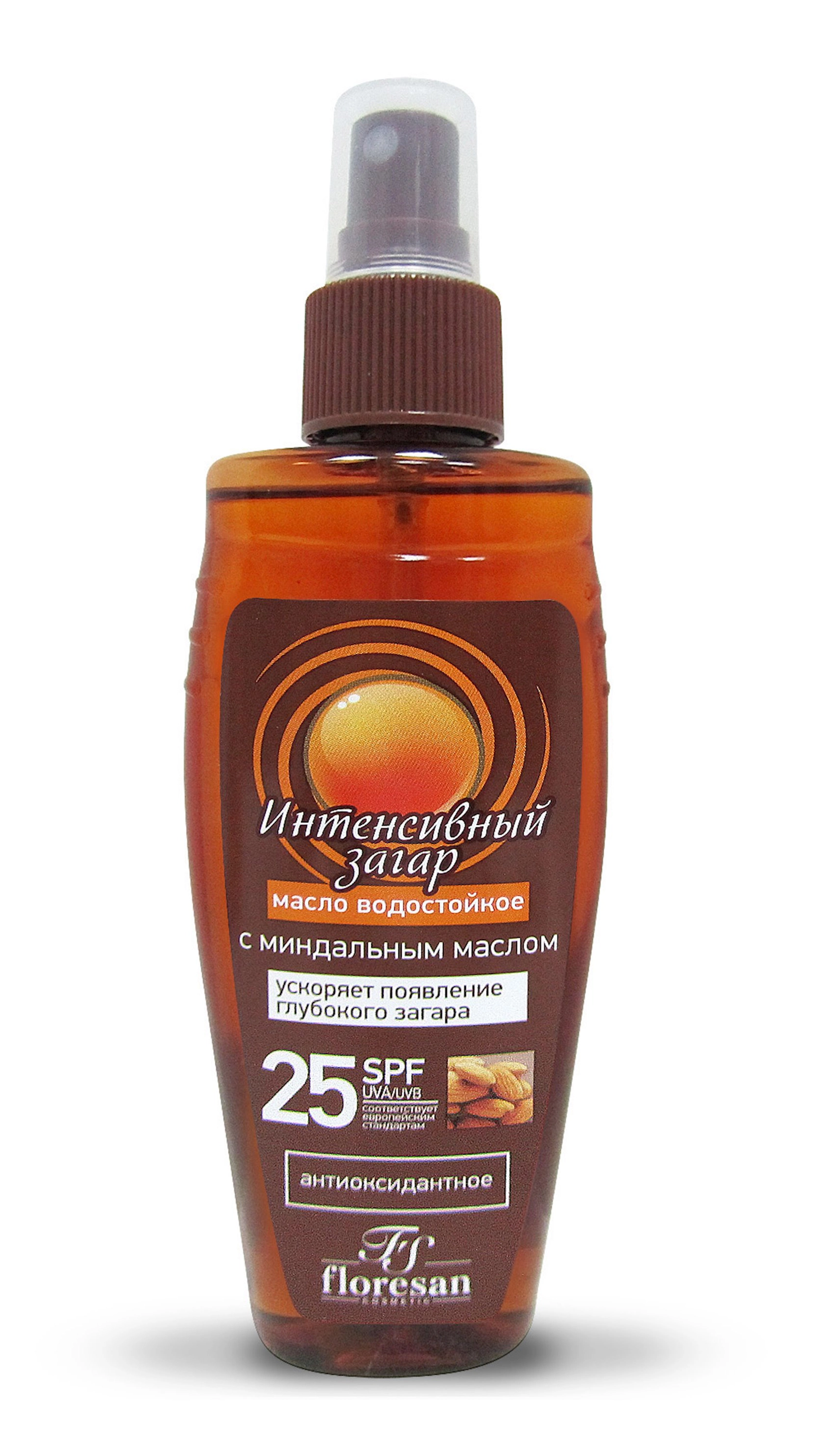 Qaralma üçün yağ Floresan Cosmetic İntensiv qaralma SPF 25 badam yağı ilə 150 ml