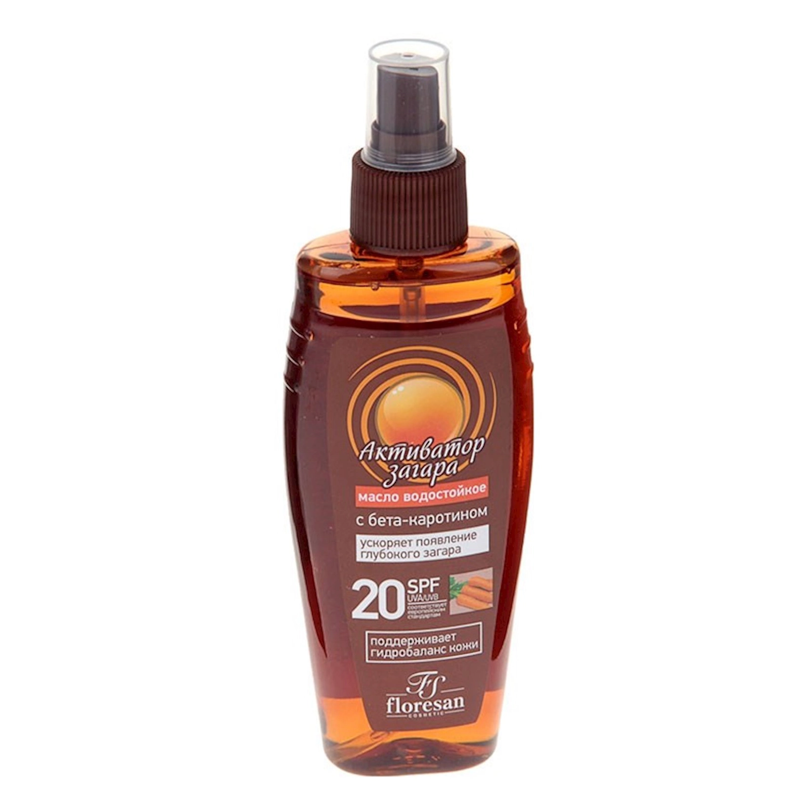 Qaralma üçün yağ Floresan Cosmetic Активатор загара SPF 20 beta karotin ilə 150ml
