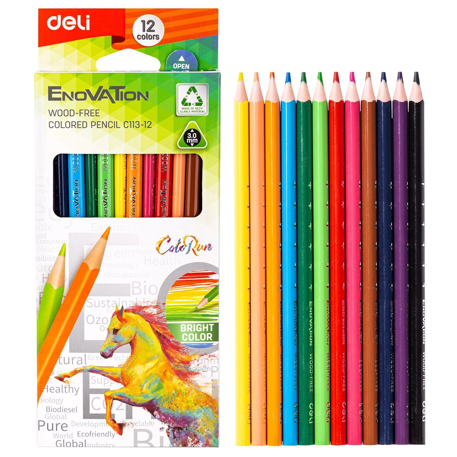 Karandaş dəsti Deli Enovation C113-12, 12 əd