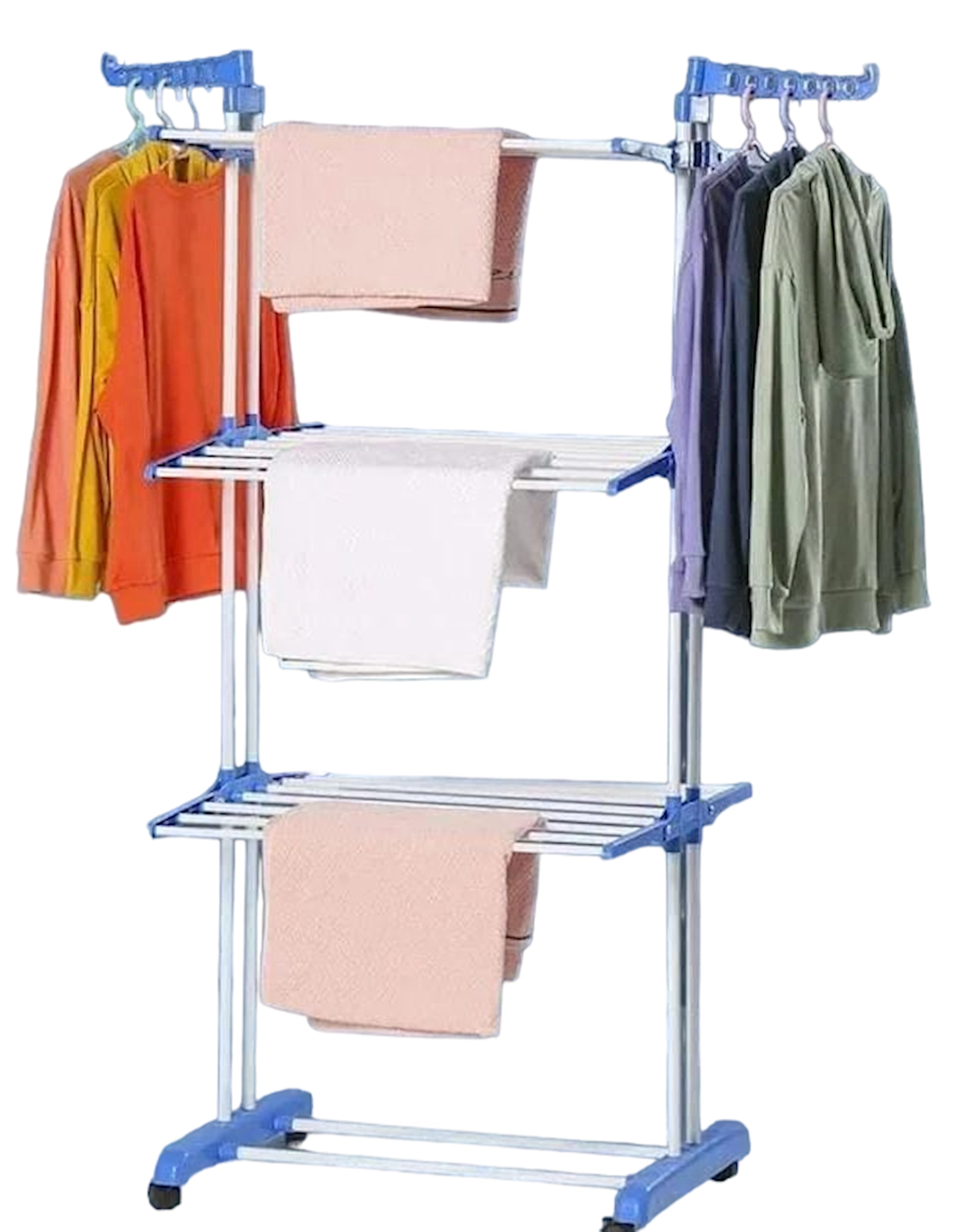 Paltar üçün quruducu HomeStore_MM02, paslanmayan polad, ağ/mavi, 64x170 sm