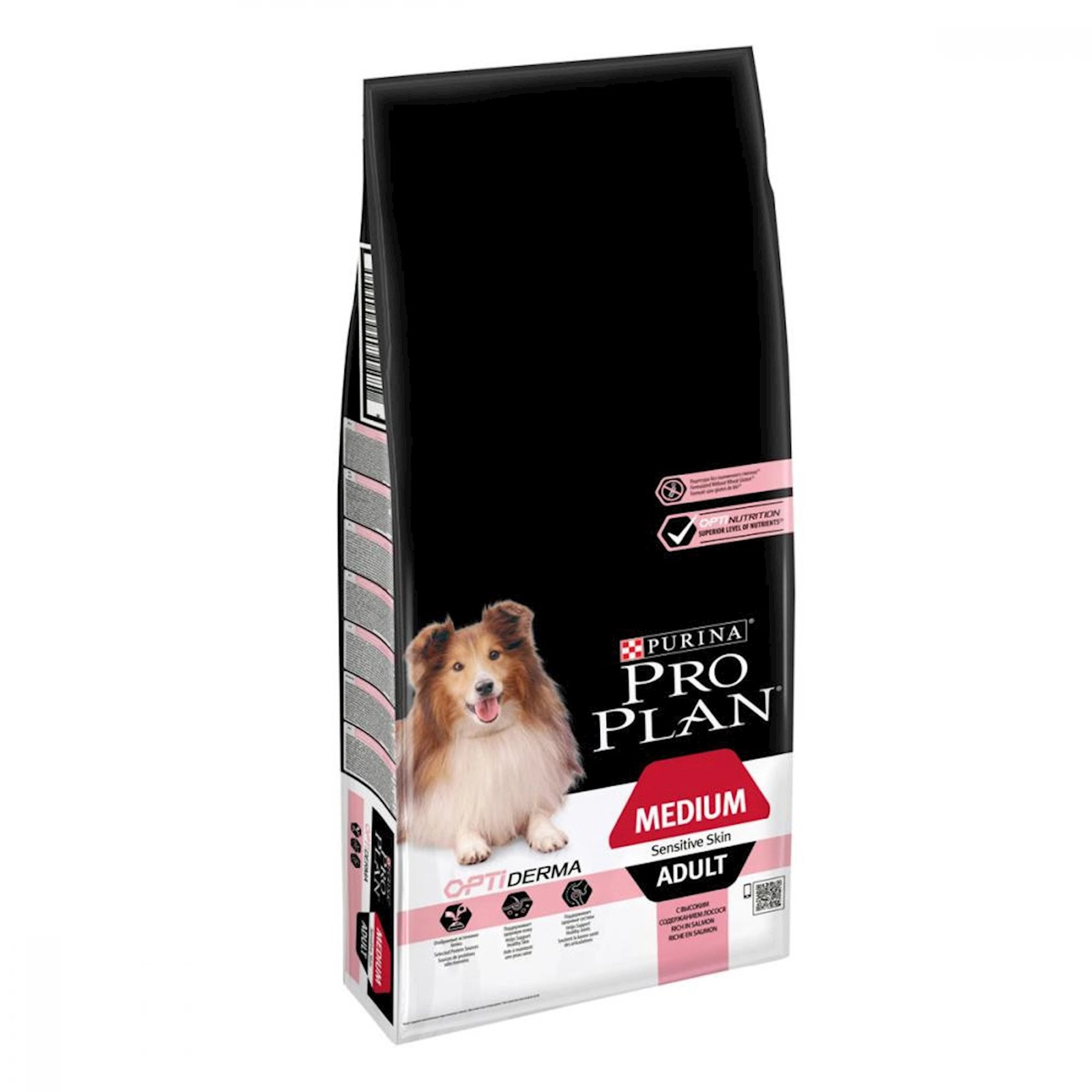 Quru yem itlər üçün Purina Pro Plan Medium Adult Sensitive Skin həssas dərili orta cinsli yetkin itlər uçun qızıl balıq və düyü ilə 14 kq