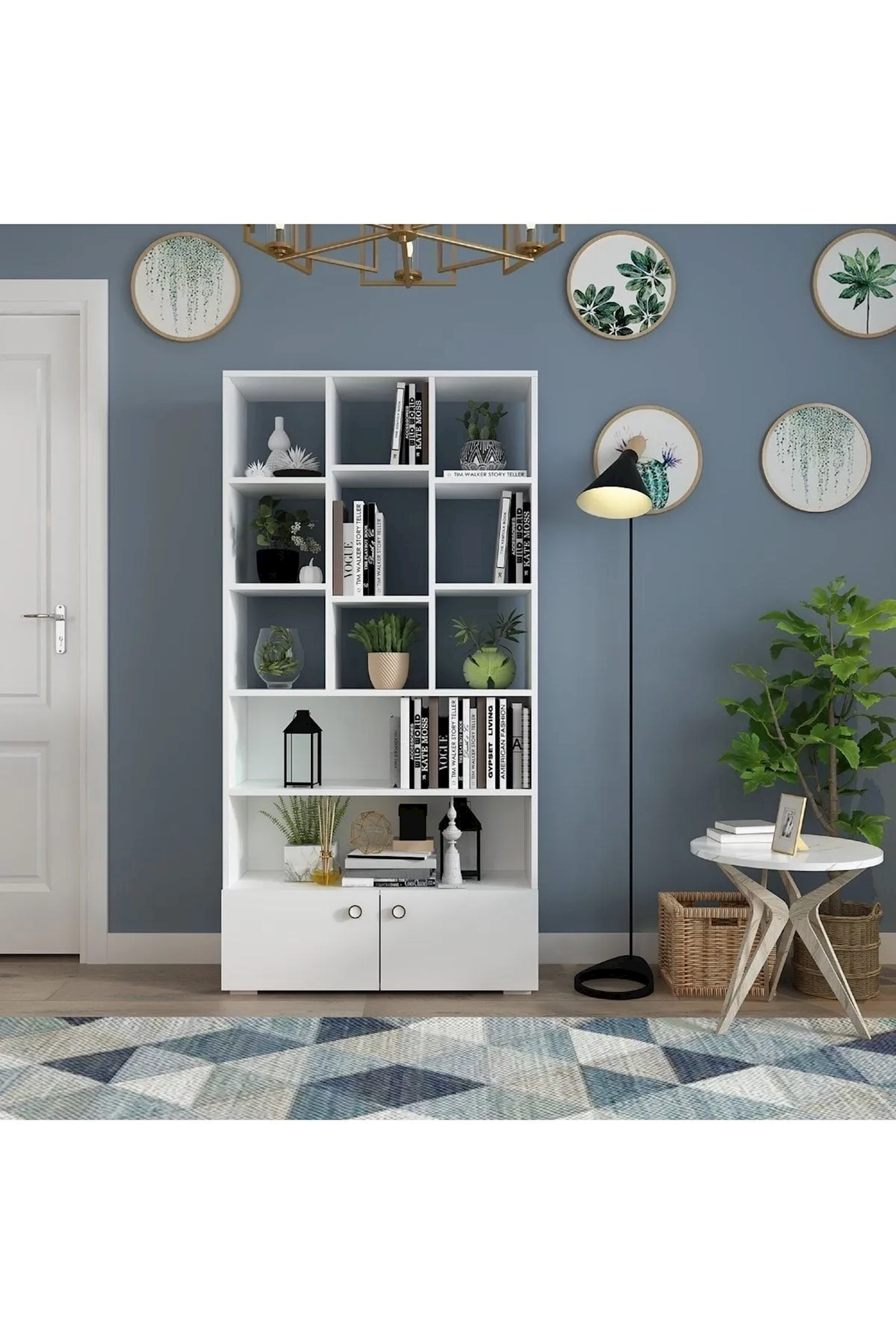 Stellaj Ev Plus 12115601, LDSP, ağ, 187x94x30 sm