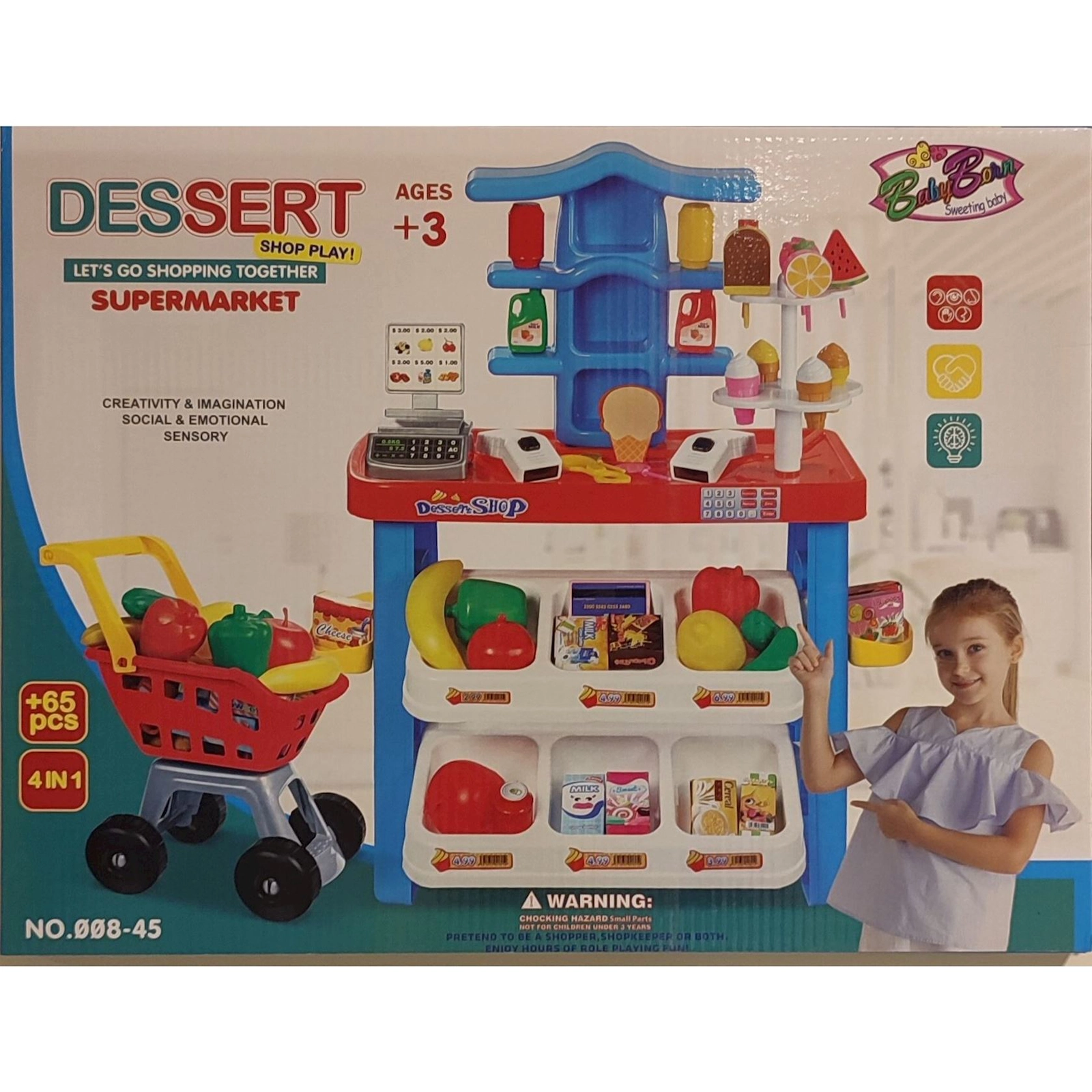 Mağaza oyunu Supermarket 008-45, plastik, rəngbərəng, 3 yaşdan