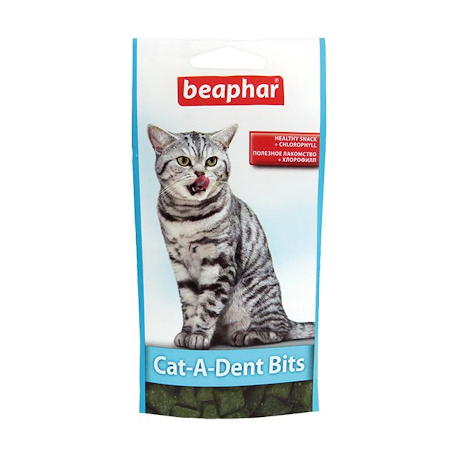 Pişiklər üçün yem əlavəsi Beaphar Cat-A-Dent Bits, dişlərin təmizlənməsi üçün, 35 q