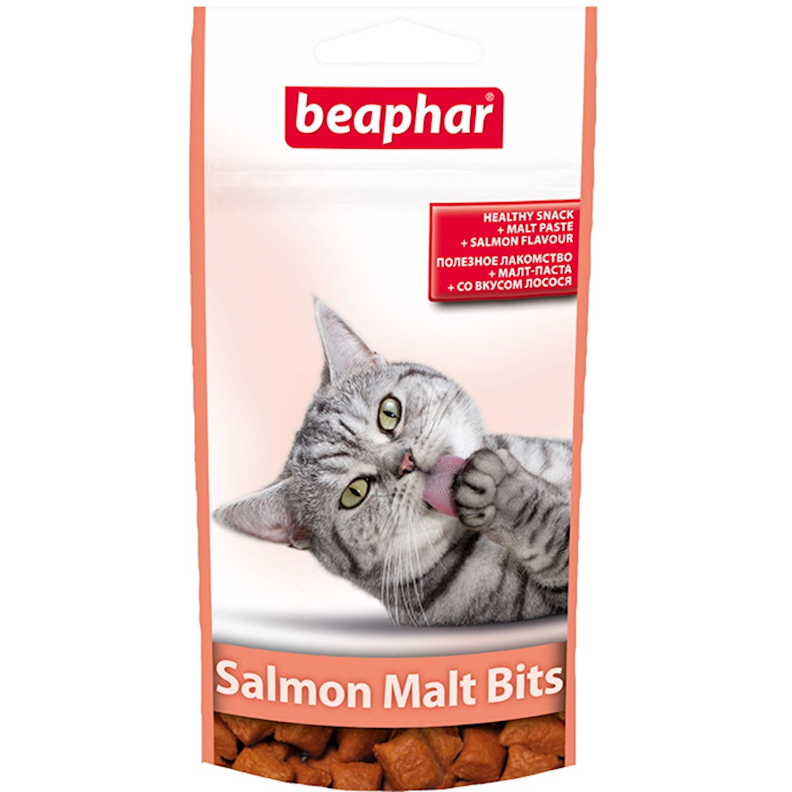 Yastıqcıqlar Beaphar Salmon Malt mədədən tükləri çıxarmaq üçün, 35 q