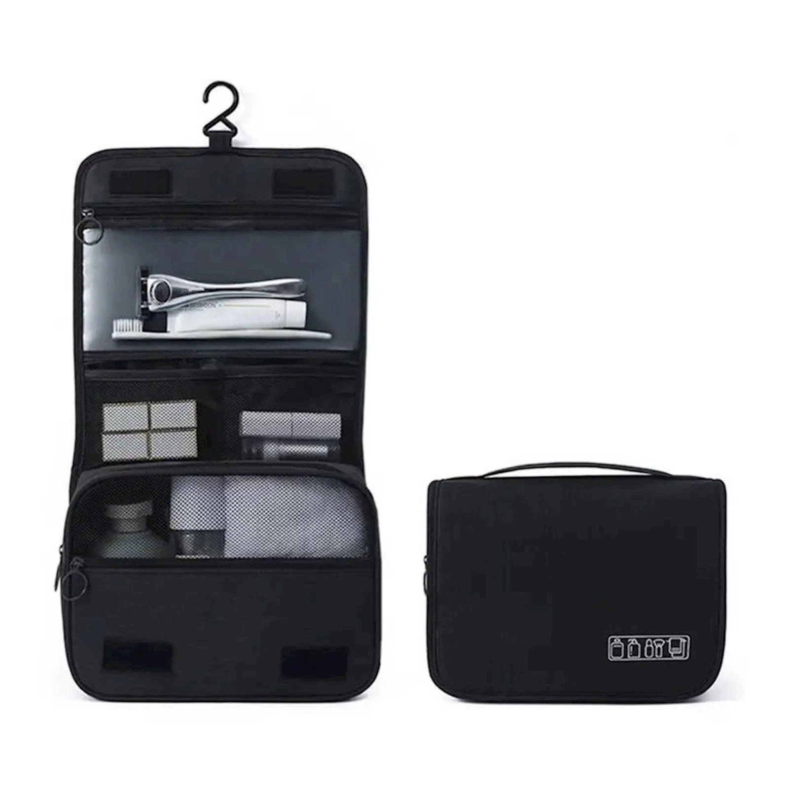 Kosmetik çantası OH54PIG6, qara, 23х15х19 sm