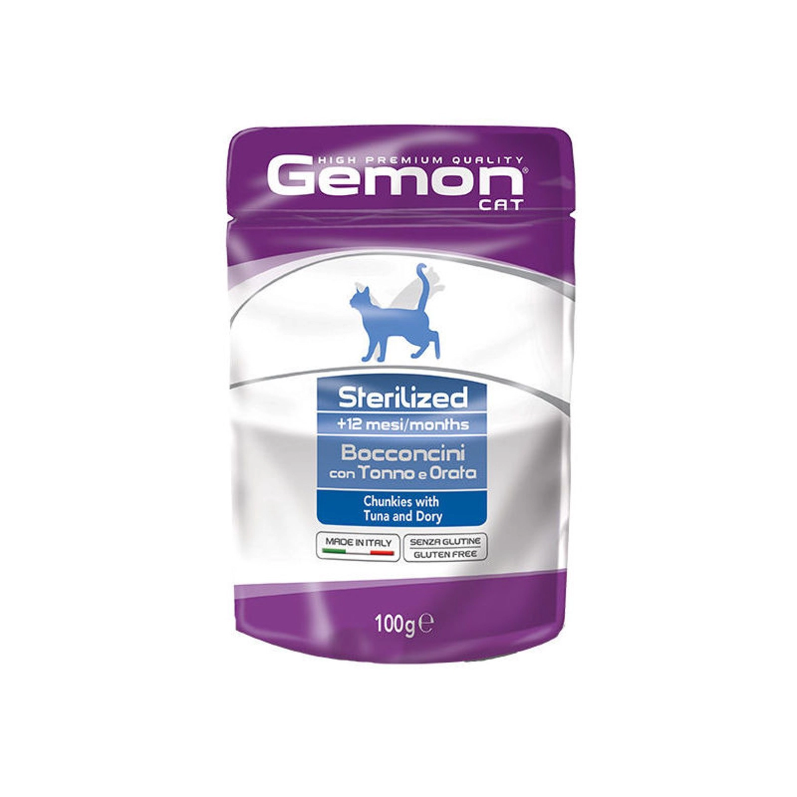Yaş yem Gemon Pouch Cat Sterilized Tuna Dory, 100 q