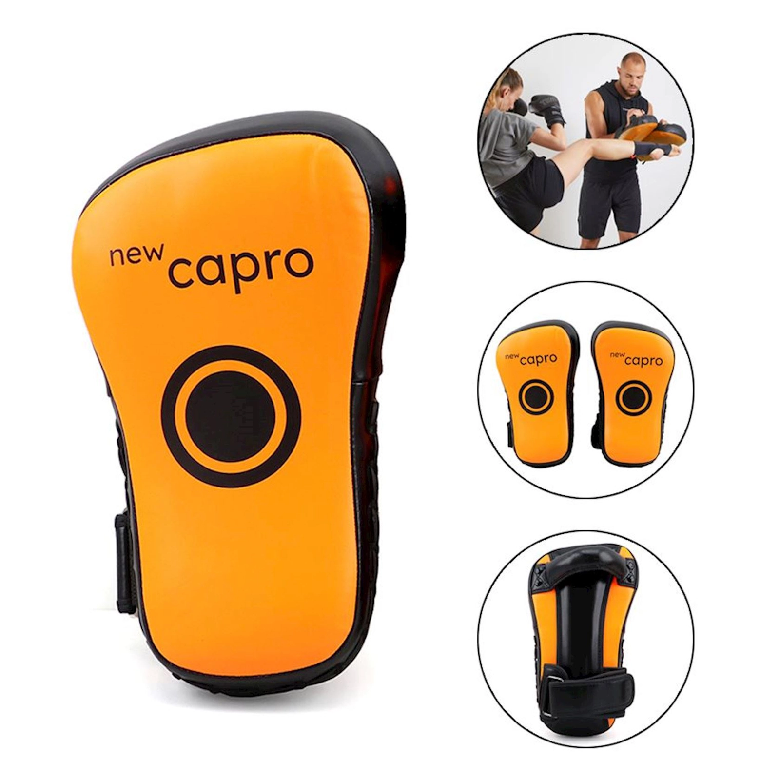 Döyüş sənətləri üçün lapalar New Capro 323a_392980425, narıncı/qara, 2 əd, 16x27x6 sm