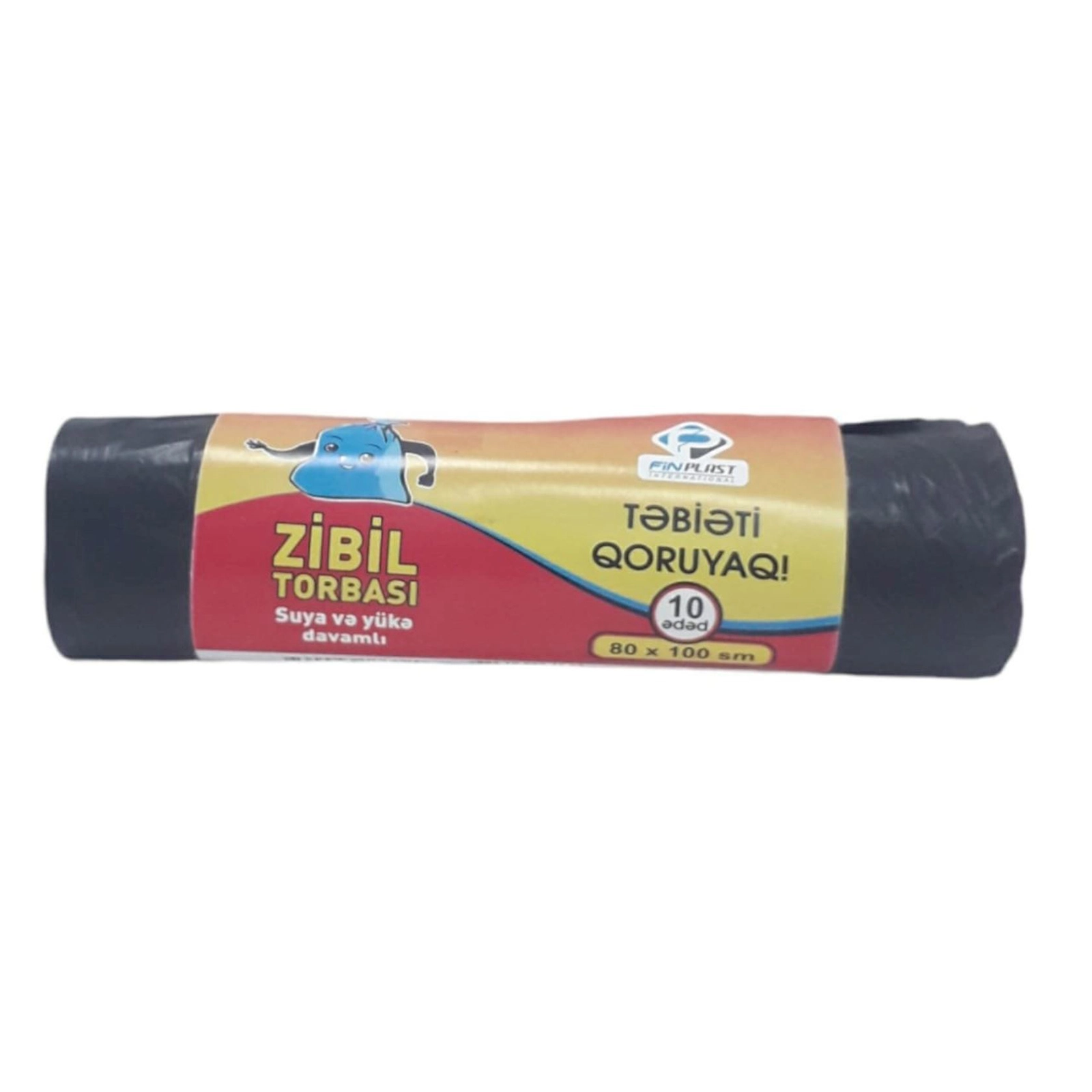 Zibil torbaları FinPlast, qara, 80x100 sm, 10 əd