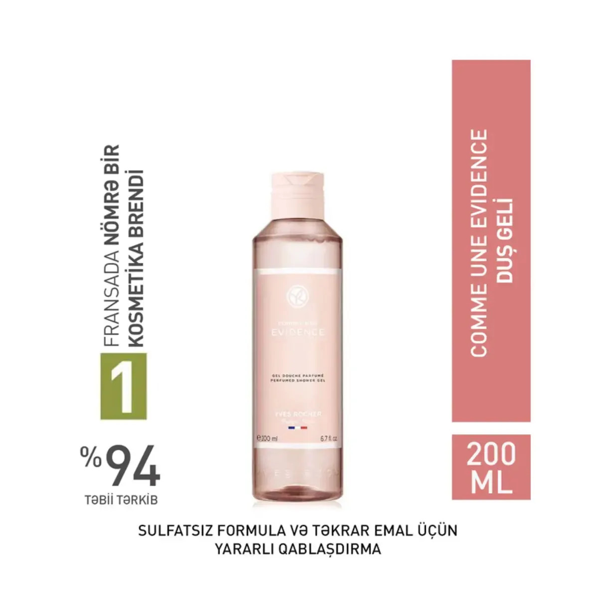 Duş geli Yves Rocher Comme Une Evidence, 200 ml