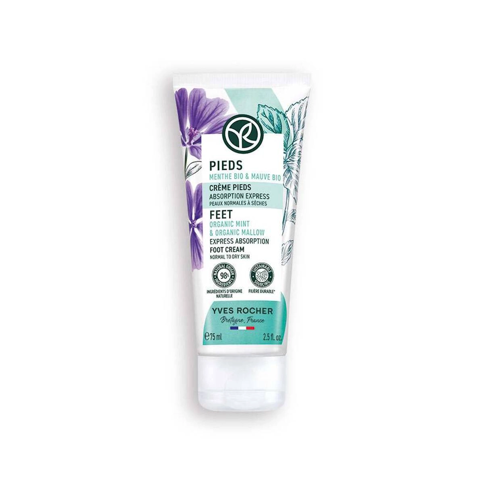 Krem ayaq üçün Yves Rocher Pieds, 75 ml