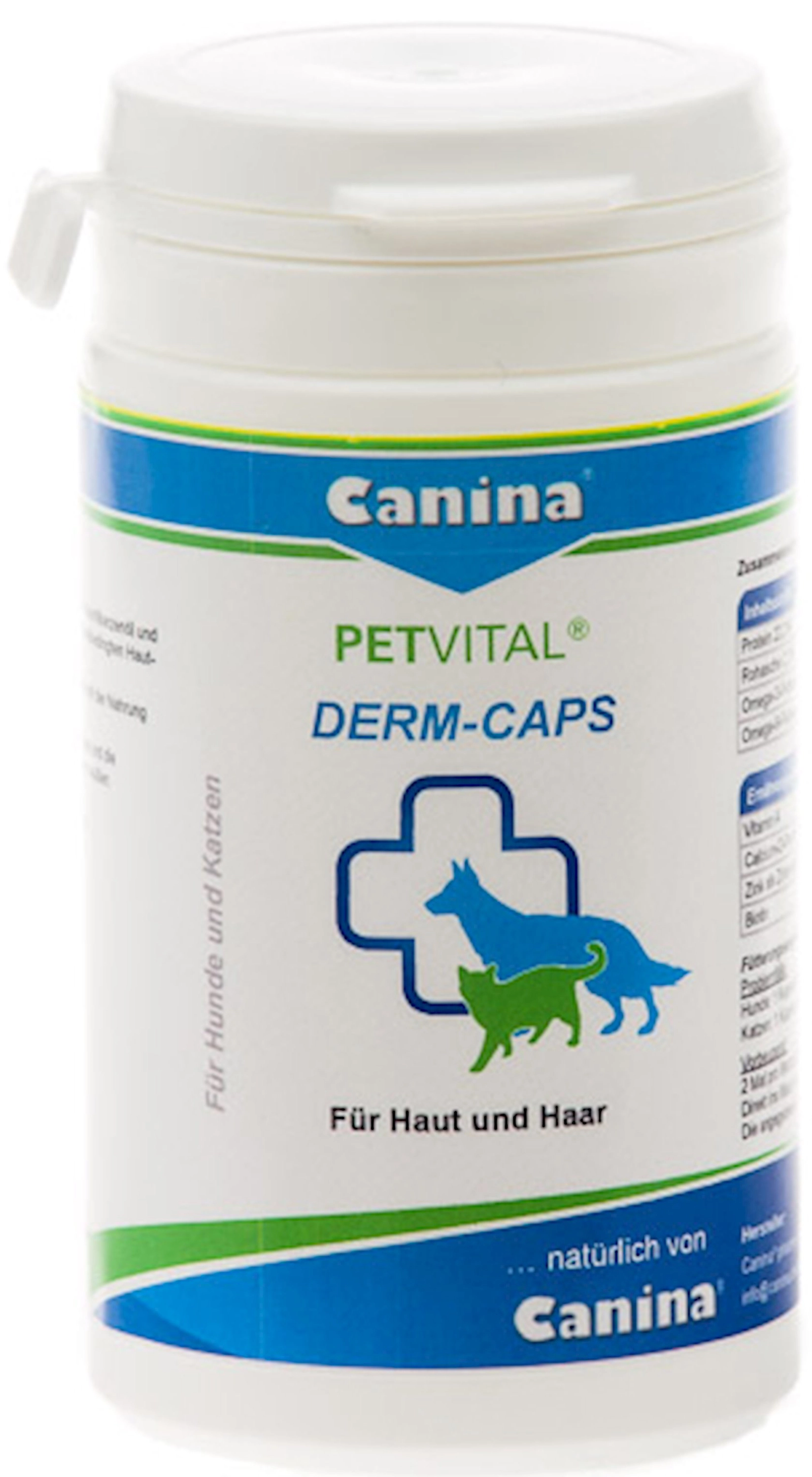 Kapsullar Canina Petvital Dеrm-Caps itlər və pişiklər üçün, problemli dəri və xəz üçün, 40 q, 100 kapsul