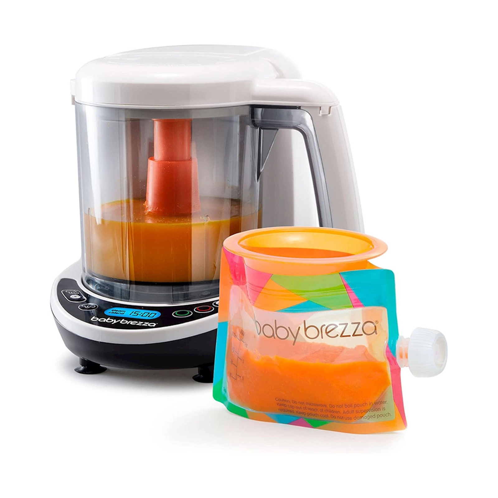Buxarlı bişirici-blender Baby Brezza Food Maker Deluxe, plastik, ağ/qara