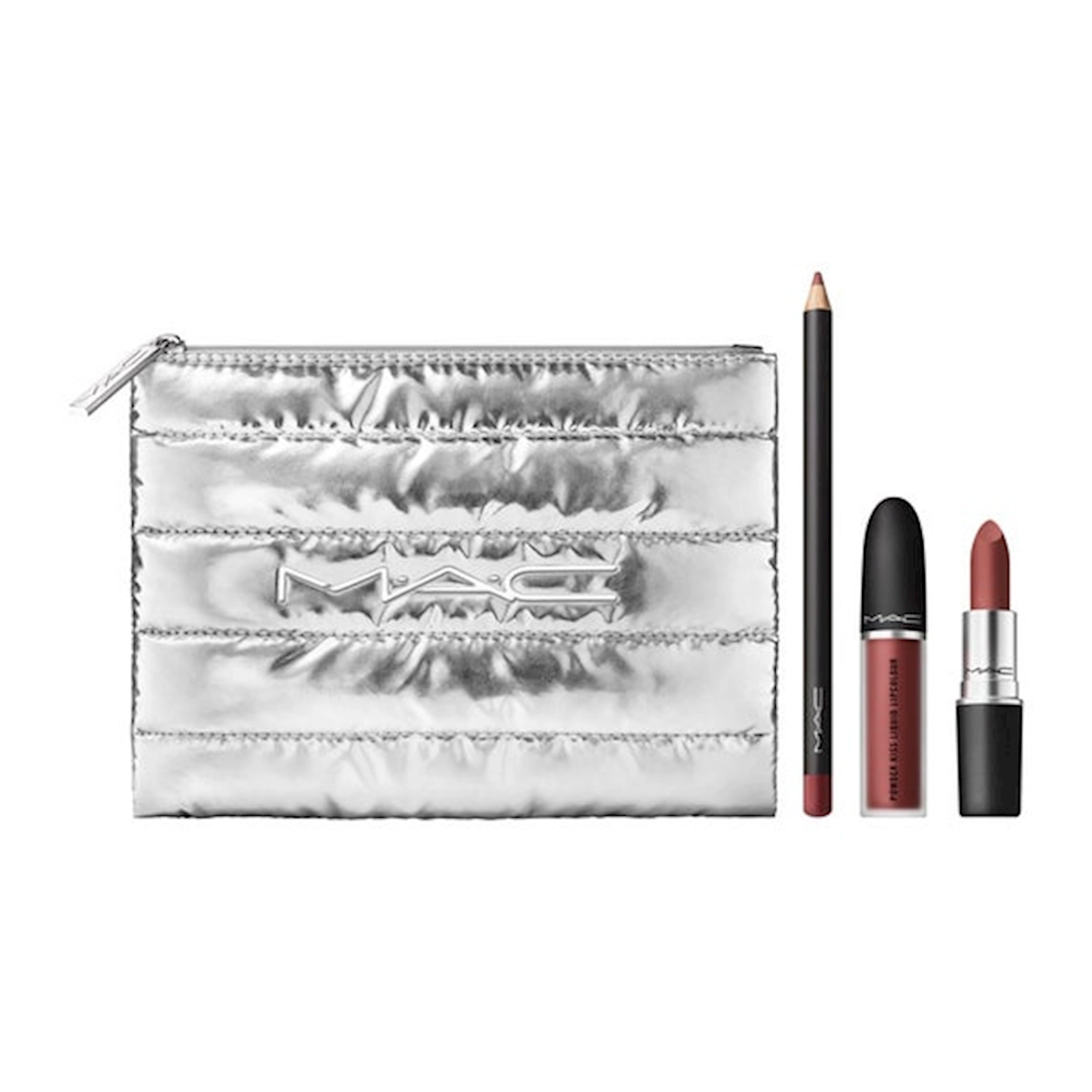 Kosmetika dəsti MAC Powdered Snow Powder Kiss Lip Brown